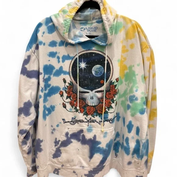 Grateful Dead Tie-Dye Oversized Hoodie Sweatshirt Unisex SZ L/XL* #GratefulDead - Picture 2 of 6